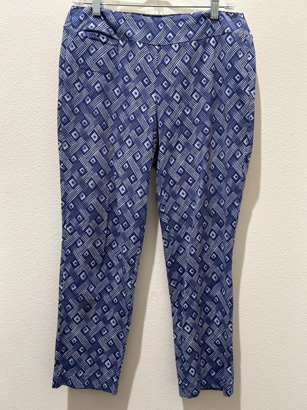 J.McLaughlin Blue Square design Athletic Pants w/ front zipper pocket